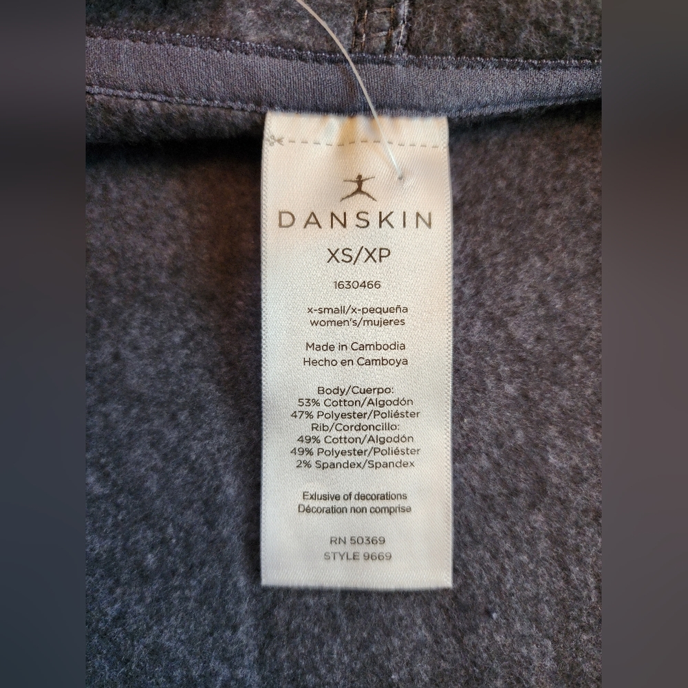 NWT Danskin Ultra Soft Hoodie Sweatshirt Women's size xs (see measurements) - Picture 6 of 8